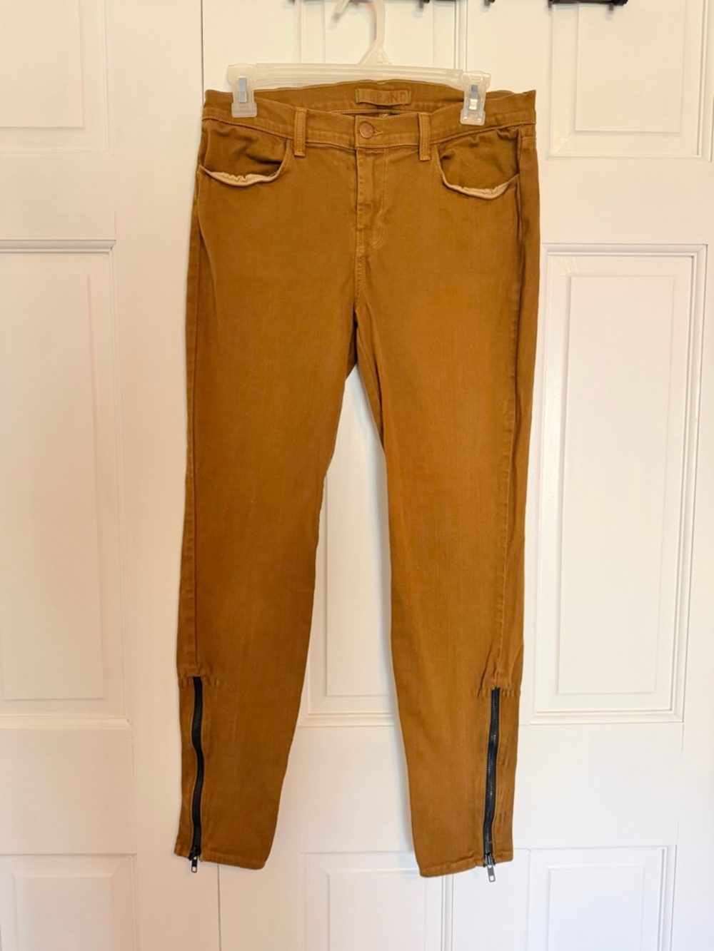 J Brand Size 29 Low Rise Skinny Jeans Brown Tan Stretch Denim
